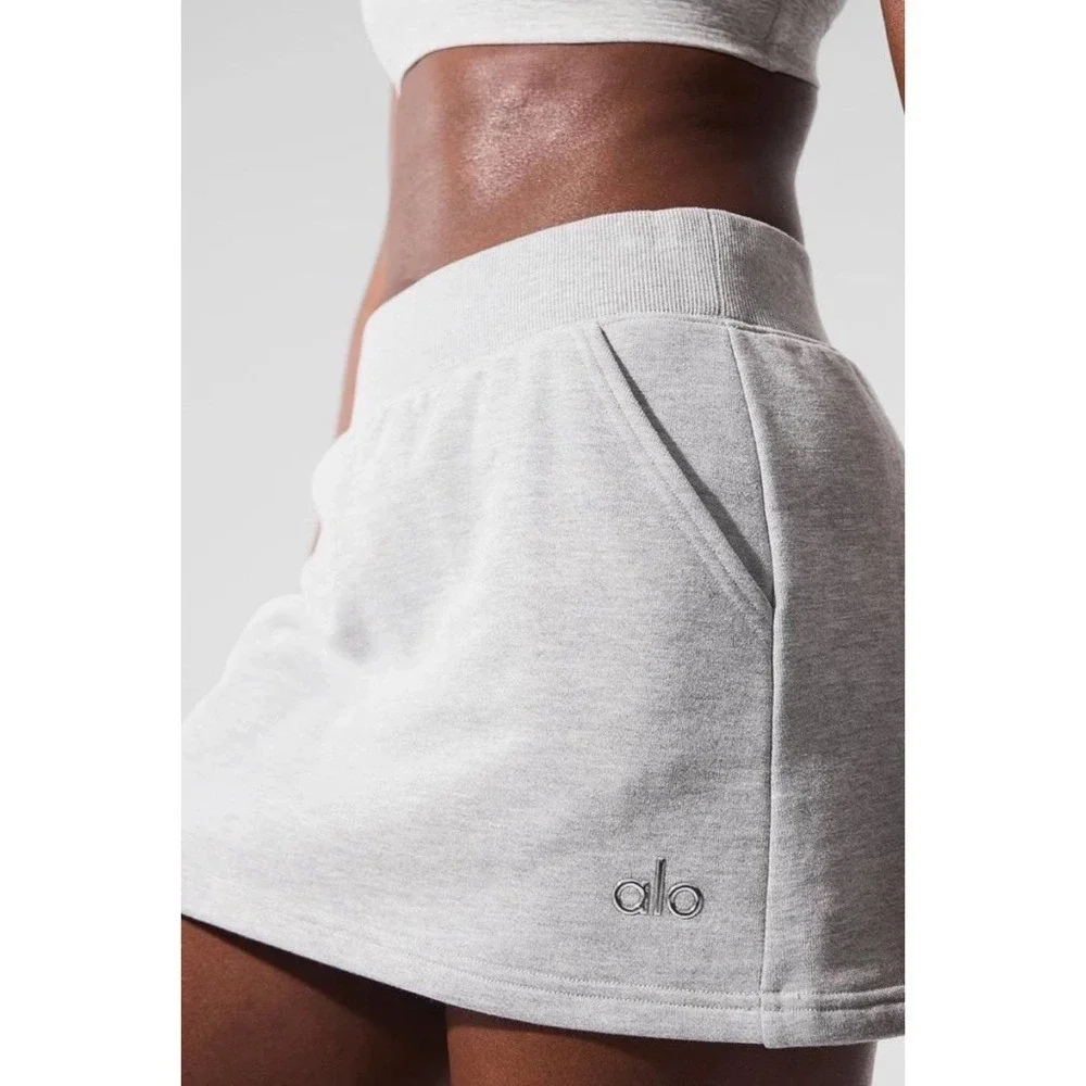 Alo Yoga Accolade Skirt Athletic Heather Grey XS